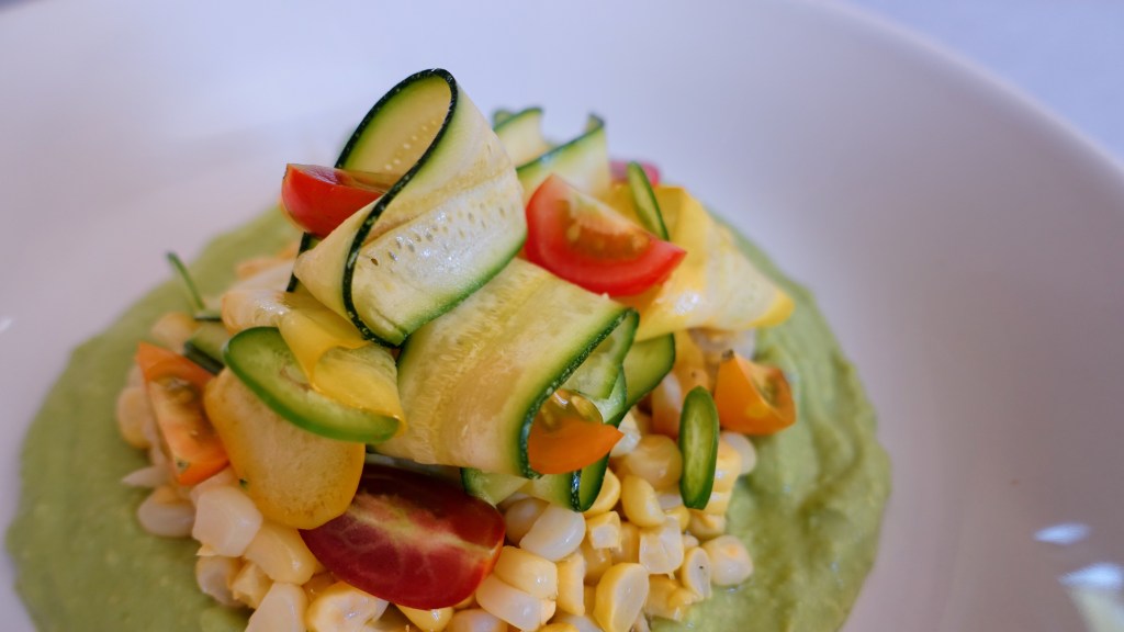 Corn and Courgette Salad with Honey Ginger Lime&nbsp;Vinaigrette
