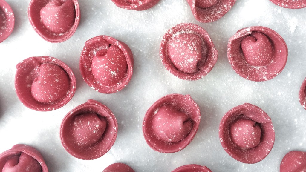 Beetroot Tortellini with Pear, Rosemary and Goat&nbsp;Cheese