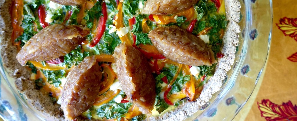 Vegetable-packed quiche with caramelized&nbsp;onions